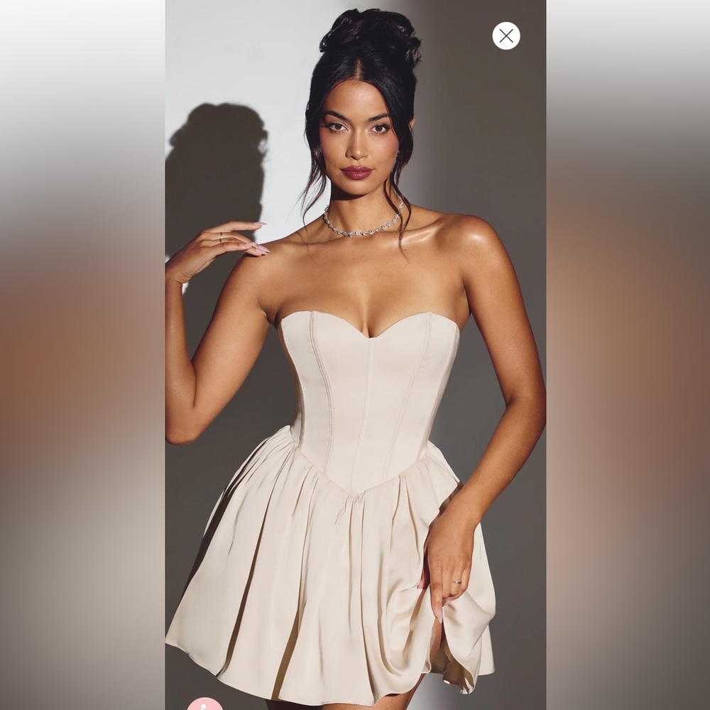 Oh Polly- EMELINE- Corset Tulle Mini Dress in Ivory